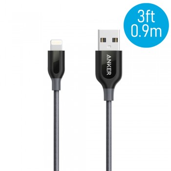 Anker A8121 PowerLine+ 3ft MFI Lightning Connector Cable (0.9M)