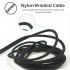 Innoz Type-C USB 3.1 Cable - Black, Available in 0.3M/1M/2M - InnoLink Type-C High Speed Cable, Super High Speed Transfer/Syncing - Nylon Braided, Aluminium Shell