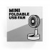 Mini Foldable USB Desk Fan (GREEN) - Kipas Meja USB, 桌面USB小风扇 - Portable Handheld Table Fan, Retractable Height, 3-Speed Setting, Quiet Operation, Minimalist Space Saving, 180 Degree Adjustable