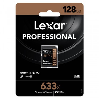 Lexar 633X Professional V30 U3 SDHC™/SDXC™ UHS-I Memory Cards (up to 95MB/s read, Write 45MB/s)